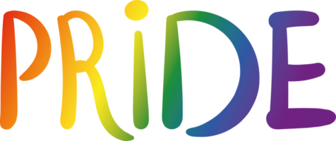 gênero, lgbt doodle letras de gradiente de arco-íris. orgulho do título png