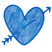 Blue Watercolor Heart Shape, Valentines Day png