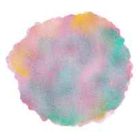 círculo de fundo de mancha de tinta aquarela de arco-íris pastel png