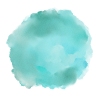 círculo de fundo de mancha de tinta aquarela azul pastel turquesa png