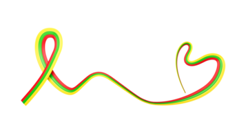 bandeira nacional do myanmar na forma de uma ilustração 3d do coração png