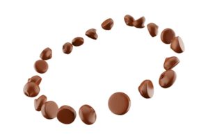 chokladchips i ring omloppsbana form 3d illustration png