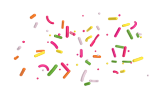 Colorful sprinkle falling 3d illustration png