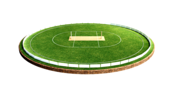 Round cricket stadium Cut out earth Empty Play Ground 3d illustration png