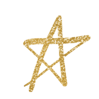 gold glitter hand drawn star design png