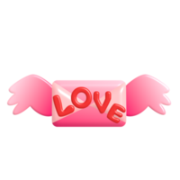 Heart Love letter wing Happy Valentine's Day PNG