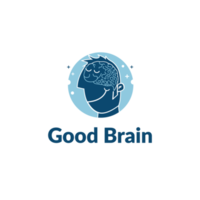 Good and Smile Brain logo design template. Happy emotion png