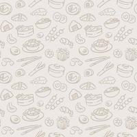 Seamless pattern with hand drawn Japanese food sketch. vector