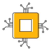Processor icon, suitable for a wide range of digital creative projects. vector