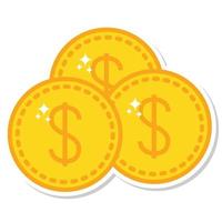 coins icon, suitable for a wide range of digital creative projects. vector
