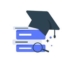 concepto de educación, sombrero de graduación,logro, ilustración vectorial vector