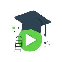 Education concept, graduation hat,accomplishment, vector illustration