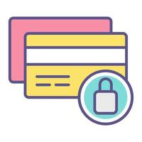 credit card protection icon, suitable for a wide range of digital creative projects. vector
