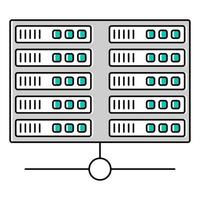 icono de banco de datos, adecuado para una amplia gama de proyectos creativos digitales. vector