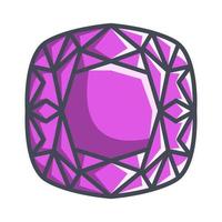 icono de diamante de cojín, adecuado para una amplia gama de proyectos creativos digitales. vector