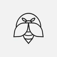 abeja logo vector ilustración diseño icono logo