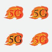 Ilustraciones de cinco g logo vector