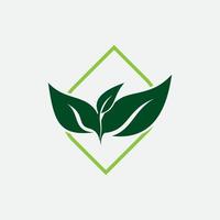 logotipo de icono de diseño de ilustración de vector de hoja