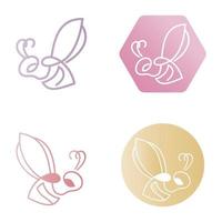 bee logo illustrations design icon vector