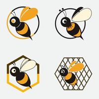 icono de diseño de ilustraciones de logotipo de abeja vector