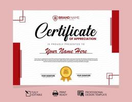 Certificate of Appreciation Design Template vector