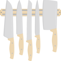 grand ensemble de différents types de couteaux de taille différente pour le boucher png