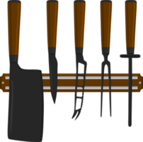 big set different types knives different size for butcher png