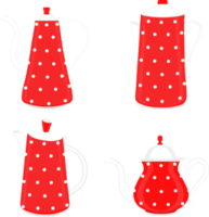 Set of beautiful glass teapots for liquid png