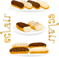 divers éclairs sucrés et savoureux png