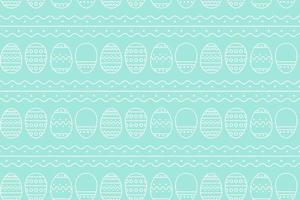 Repeated Seamless pattern of Decorated Easter eggs on turquoise background. Easter background for banners, textiles, paper, scrapbooking, wallpaper, wrappers. Festive decoration. Vector illustration