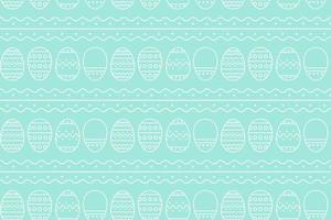 Repeated Seamless pattern of Decorated Easter eggs on turquoise background. Easter background for banners, textiles, paper, scrapbooking, wallpaper, wrappers. Festive decoration. Vector illustration