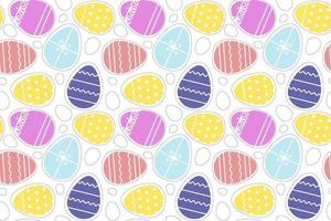 Bright seamless pattern of multicolored Easter eggs. Background for banners, textiles, paper. Suitable for children's clothing, wallpaper, wrappers. Festive decoration, Easter. Vector illustration