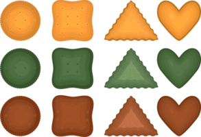 Big set homemade cookie different taste in pastry biscuit png