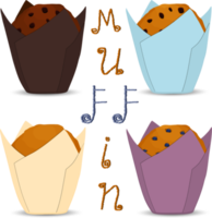 Various sweet tasty muffin png