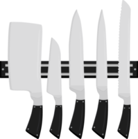 Juego grande de diferentes tipos de cuchillos de diferentes tamaños para carnicero. png