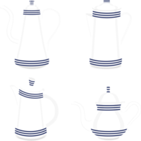 Set of beautiful glass teapots for liquid png