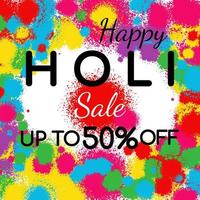 Happy Holi sale social media template vector illustration