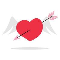 corazón herido por una flecha genial para el día de san valentín, 8 de marzo vector