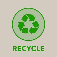 Recycle icon symbol with text. Vector illustration