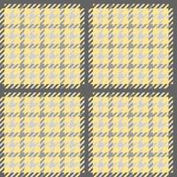 patrón de diseño de ilustración de impresión de cheque amarillo, gris y negro. patrón sin costuras de pata de gallo vectorial para telas, papel de regalo, tarjetas de felicitación. vector