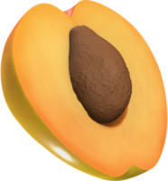 3D Apricot fruit Illustration. png