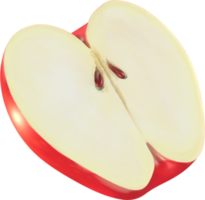 3D Apple fruit Illustration. png