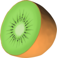 ilustração de fruta kiwi 3D. png