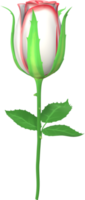 ilustración 3d de flor color de rosa. png
