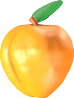 3D Apricot fruit Illustration. png