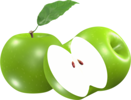 Ilustración de fruta de manzana 3d.
