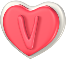 3D heart love Illustration. Valentine's Day. png