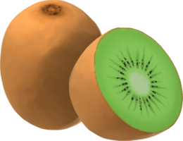 Ilustración de fruta de kiwi 3d.