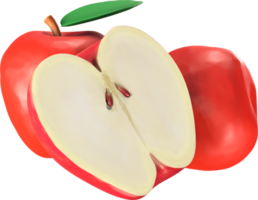 Ilustración de fruta de manzana 3d. png