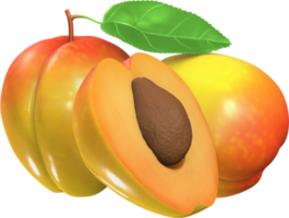 3D Apricot fruit Illustration. png